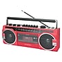 Audiobox Wireless Bluetooth 10-Watt Portable Cassette Player & Recorder Boombox with 3-Band Radio, Red (RXC-25BTRED)~#|#~sp217238699_sc7