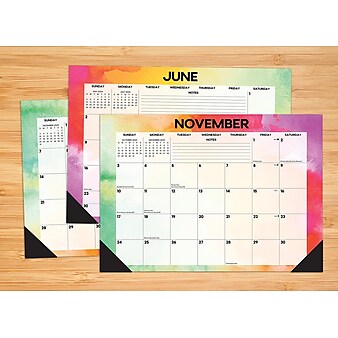 2024 Willow Creek Press Rainbow Gradient 17" x 12" Desk Pad Large Calendar for Wall or Desk (40423)