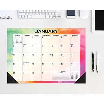 2024 Willow Creek Press Rainbow Gradient 17" x 12" Desk Pad Large Calendar for Wall or Desk (40423)