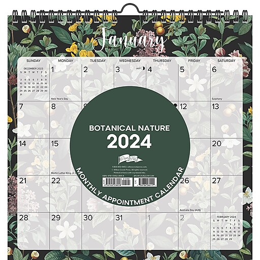 2024 Willow Creek Botanical Nature 12" x 12" Monthly Wall Calendar