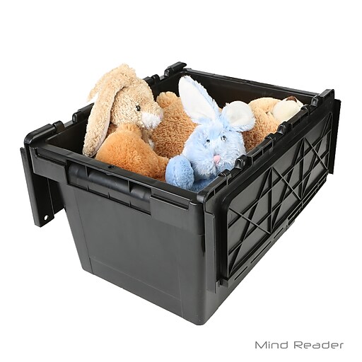 Mind Reader CRATEBLK Heavy Duty Plastic Crate Storage Bin, Black at