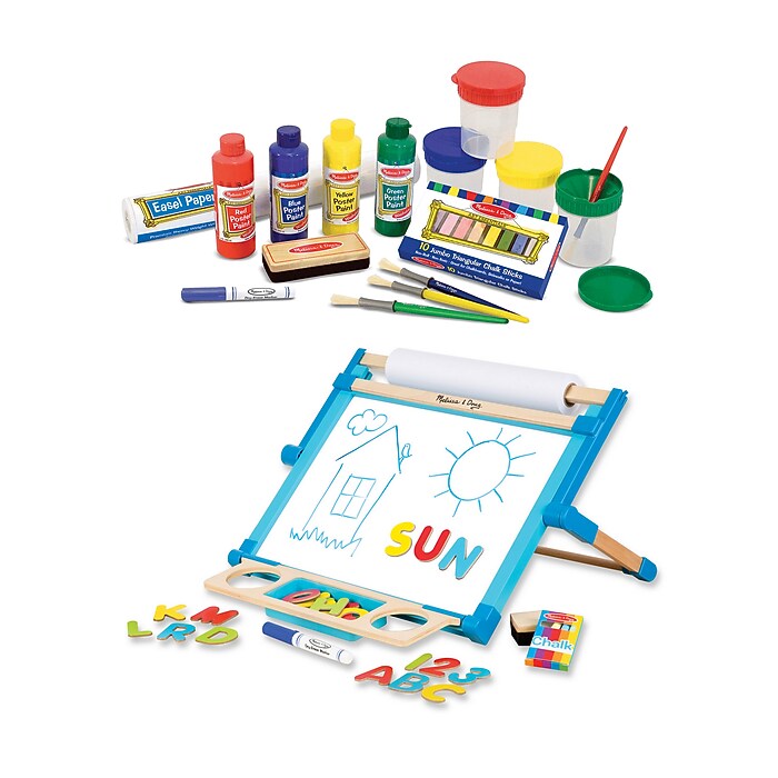 Melissa & Doug Kids Art Kit - Easel Accessory Set With Paint, Cups