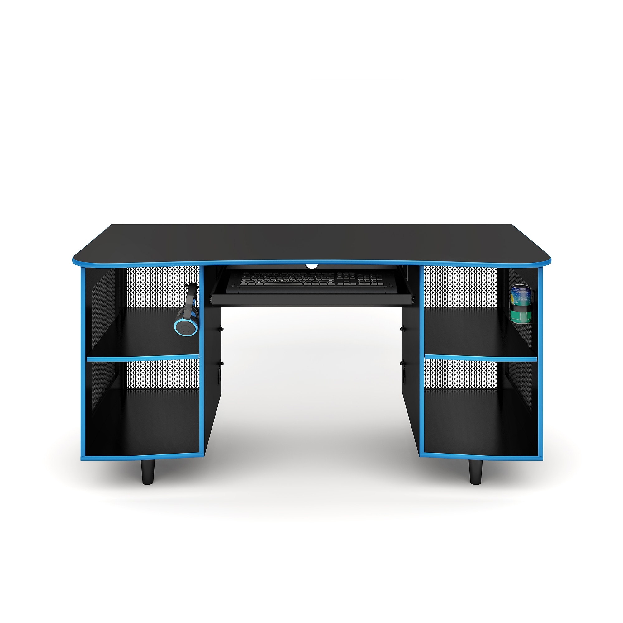 Whalen Emergent Gaming 60″W Computer Desk, Black (SPUS-EGDB) Sansujyuku sansujyuku.com