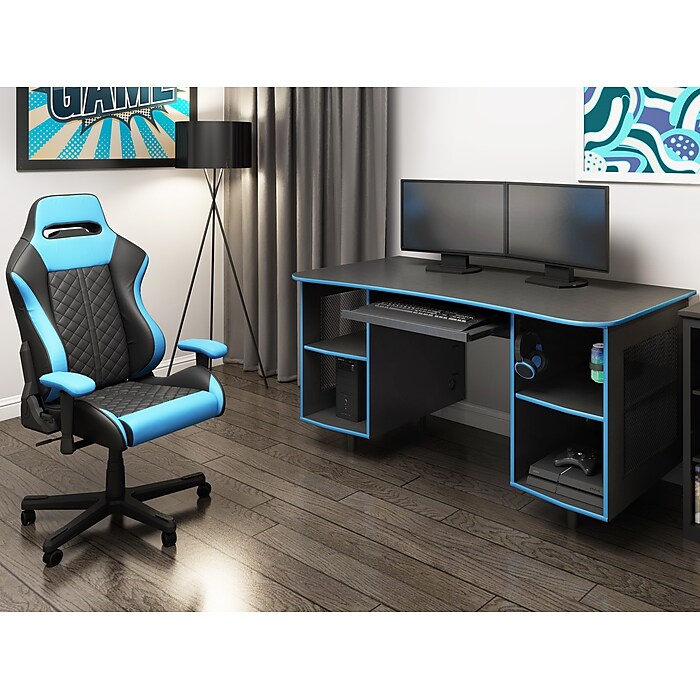 Whalen Emergent Gaming 60 W Computer Desk Black SPUS EGDB Staples