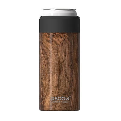ASOBU Slim Can Insulated Cooler Sleeve, 12 oz., Wood (FC3G)