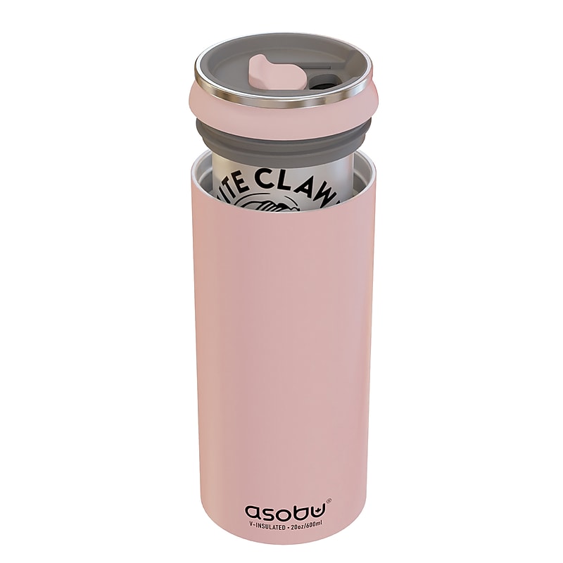 ASOBU Double-Walled Vacuum-Insulated Stainless Steel Multi-Can Cooler Sleeve with Reusable Pocket Straw, Pink (FC4G) image 1