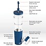 ASOBU Marina See-Through Triton Tumbler with Flexible Straw, 28 oz., Blue (ICT400)~#|#~sp218084079_sc7