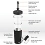ASOBU Marina See-Through Triton Tumbler with Flexible Straw, 28 oz., Black (ICT400)~#|#~sp218084089_sc7