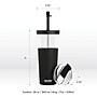 ASOBU Marina See-Through Triton Tumbler with Flexible Straw, 28 oz., Black (ICT400)~#|#~sp218084090_sc7