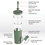 ASOBU Marina See-Through Triton Tumbler with Flexible Straw, 28 oz., Green (ICT400)~#|#~sp218084097_sc7