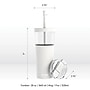 ASOBU Marina See-Through Triton Tumbler with Flexible Straw, 28 oz., White (ICT400)~#|#~sp218084116_sc7