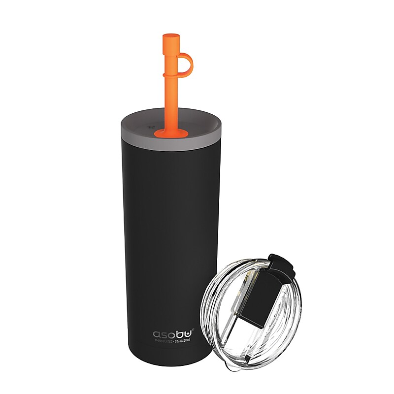 ASOBU Super Sippy Insulated Coffee Tumbler, 20 oz., Black (NA-ICT200) image 1