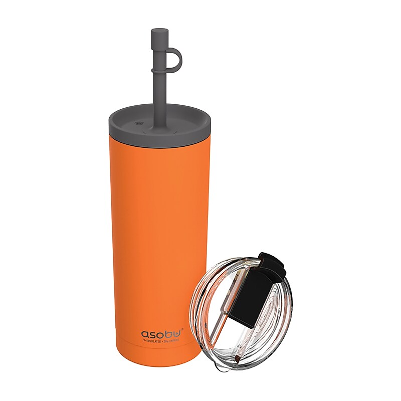 ASOBU Super Sippy Insulated Coffee Tumbler, 20 oz., Orange (NA-ICT200) image 1