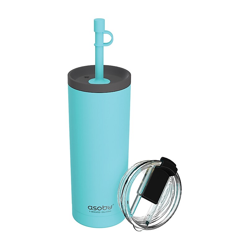 ASOBU Super Sippy Insulated Coffee Tumbler, 20 oz., Teal (NA-ICT200) image 1