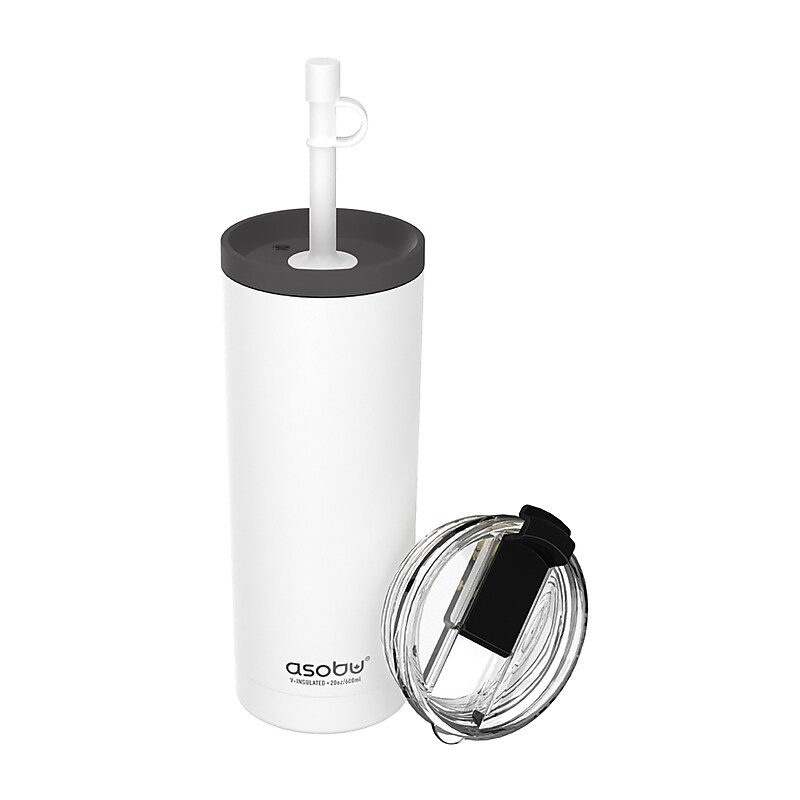 ASOBU Super Sippy Insulated Coffee Tumbler, 20 oz., White (NA-ICT200) image 1