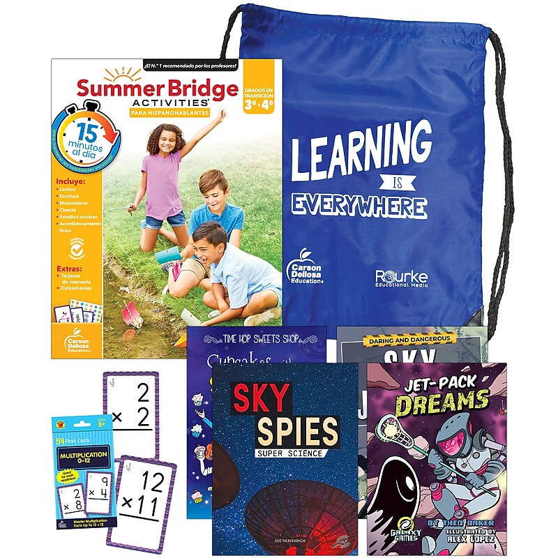 Summer Bridge Activities Paperback Book Set Summer Bridge Essentials Spanish Backpack, 3-4 (9781731653628) image 1