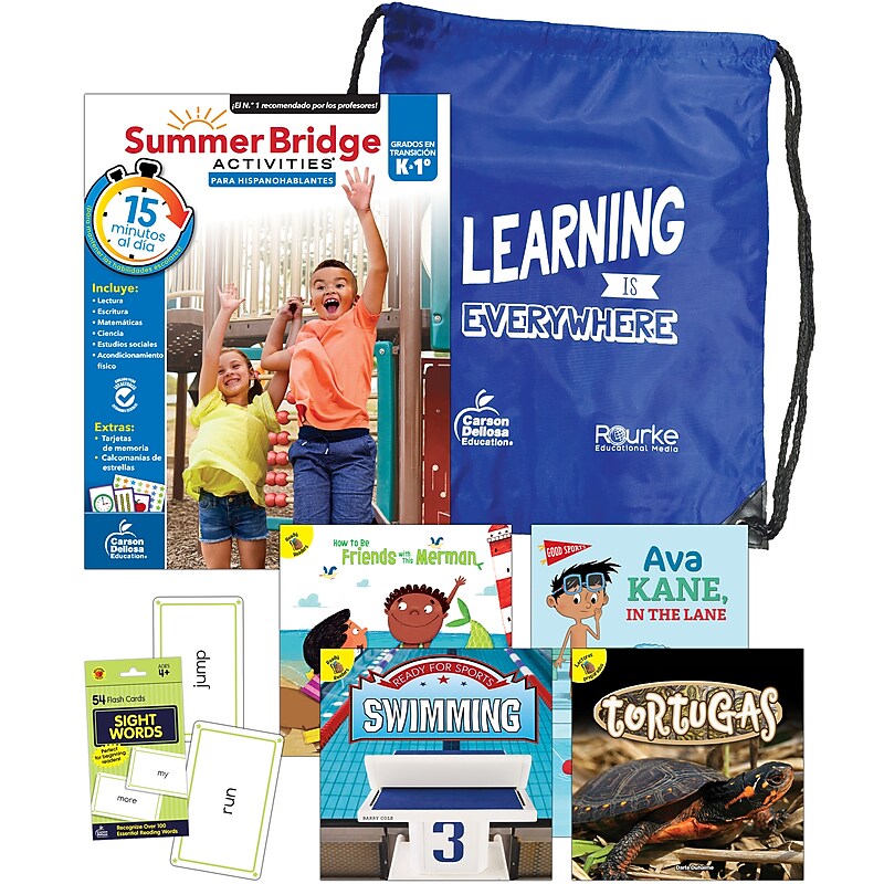 Summer Bridge Activities Paperback Book Set Summer Bridge Essentials Spanish Backpack, K-1 (9781731653598) image 1