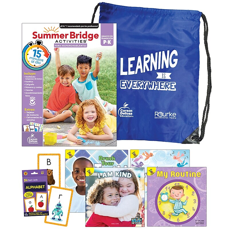 Summer Bridge Activities Paperback Book Set Summer Bridge Essentials Spanish Backpack, PK-K (9781731653581) image 1