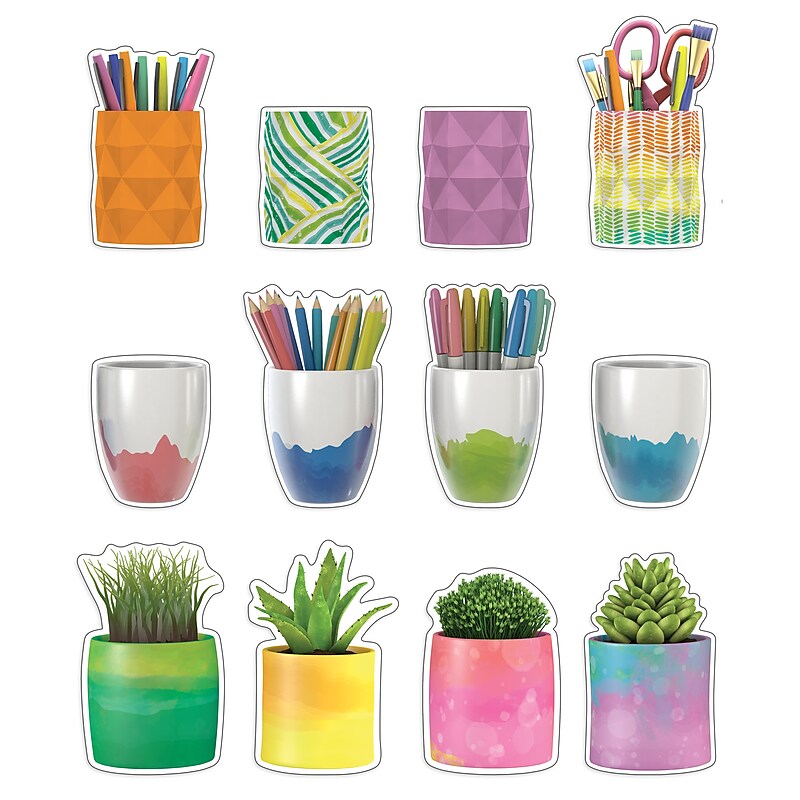 Carson-Dellosa Happily Ever Elementary Creatively Inspired Planters & Cups Cutouts image 1