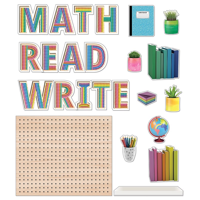 Carson-Dellosa Happily Ever Elementary Creatively Inspired Subject Pegboards Bulletin Board Set (110581) image 1