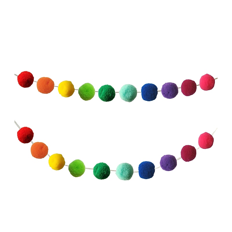 Carson-Dellosa Rainbow Pom-Pom Garland Set image 1