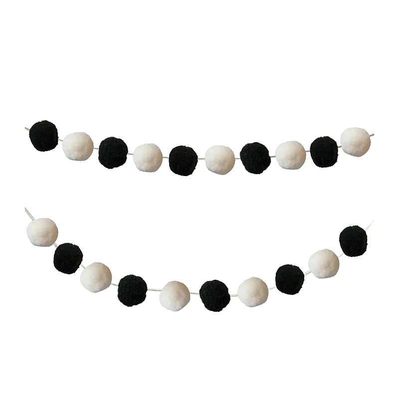 Carson-Dellosa Black & White Pom-Pom Garland Set image 1