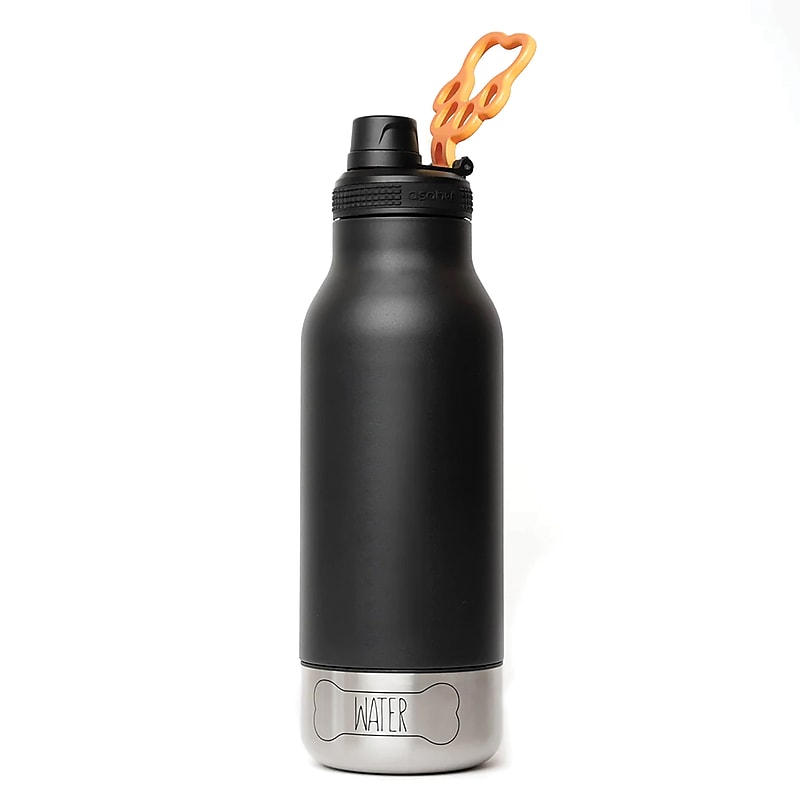ASOBU Buddy 3-in-1 Water Bottle with Removable Dog Bowl & Food Compartment, 32 oz., Black (SDB2) image 1