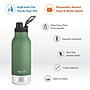 ASOBU Buddy 3-in-1 Water Bottle with Removable Dog Bowl & Food Compartment, 32 oz., Basil Green (SDB2)~#|#~sp218084347_sc7
