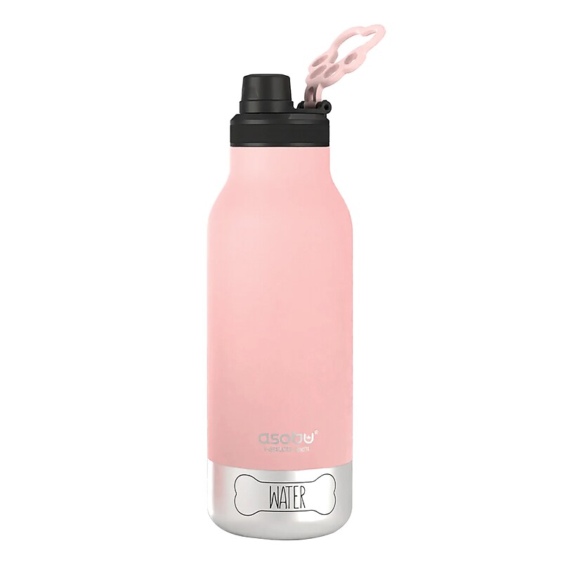 ASOBU Buddy 3-in-1 Water Bottle with Removable Dog Bowl & Food Compartment, 32 oz., Pink (SDB2) image 1