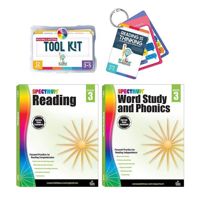 Carson-Dellosa Learning Kit Literacy Student Bundle, Grade 3, 4/Pack (145316) image 1