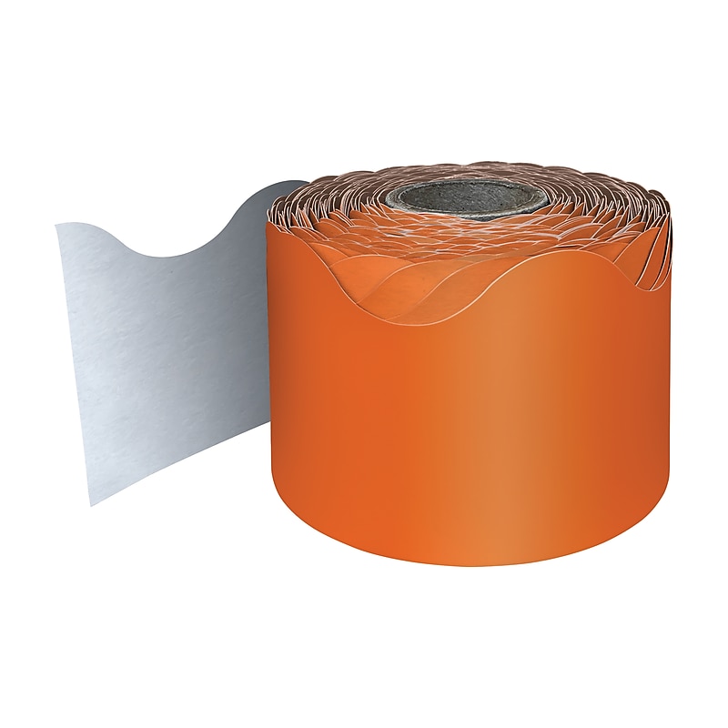 Carson-Dellosa Rolled Scalloped Bulletin Board Borders, Orange (108466) image 1