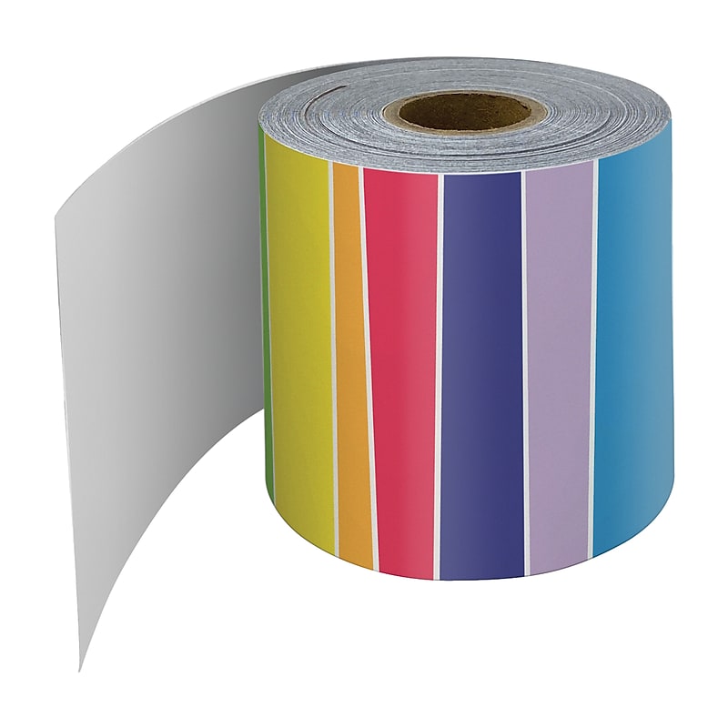 Carson-Dellosa Rolled Straight Bulletin Board Borders, Rainbow (108475) image 1