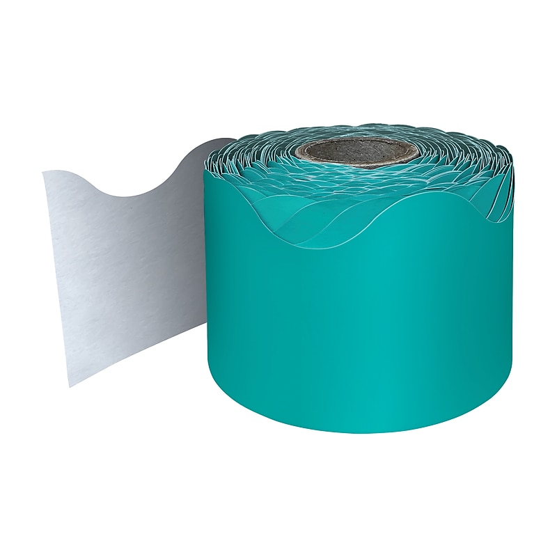 Carson-Dellosa Rolled Scalloped Bulletin Board Borders, Teal (108471) image 1