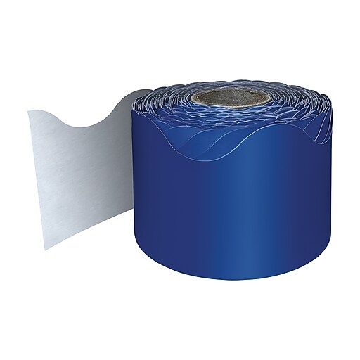 CarsonDellosa Rolled Scalloped Bulletin Board Borders, Navy (108469) Staples