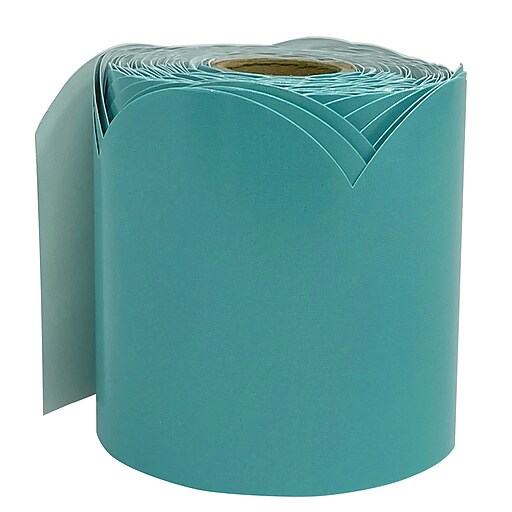 CarsonDellosa We Belong Teal Rolled Scalloped Bulletin Board Borders (108509) Staples