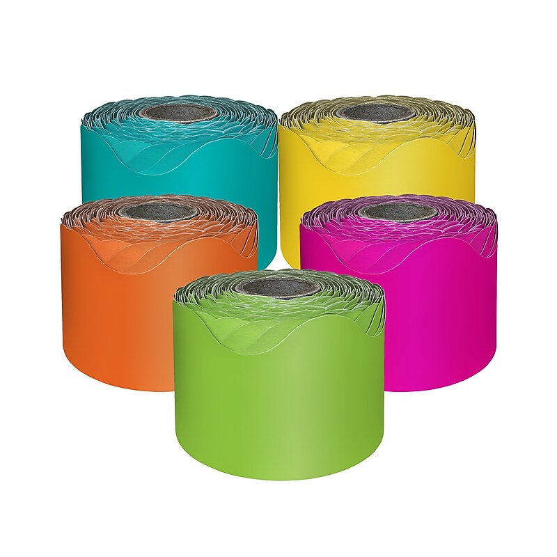 Carson-Dellosa Bright and Colorful Rolled Border Set, 5 Pack (145301) image 1