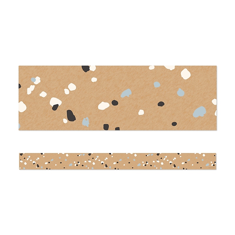 Carson-Dellosa We Belong Speckled Kraft Paper Straight Bulletin Board Borders (108496) image 1
