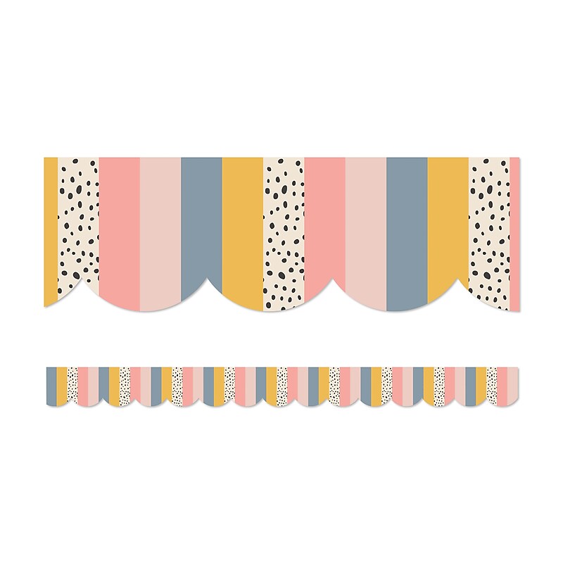 Carson-Dellosa We Belong Stripes Scalloped Bulletin Board Borders (108493) image 1