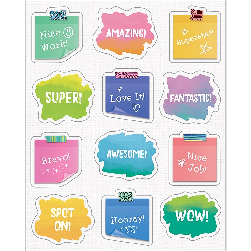 Carson-Dellosa Happily Ever Elementary Creatively Inspired Shape Stickers, 72/Pack (168327) image 1