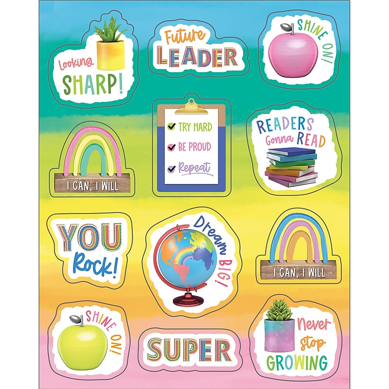 Carson-Dellosa Happily Ever Elementary Creatively Inspired Shape Stickers, 72/Pack (168328) image 1