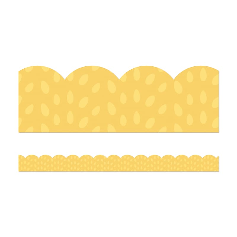 Carson-Dellosa Grow Together Yellow with Painted Dots Scalloped Bulletin Board Borders (108490) image 1