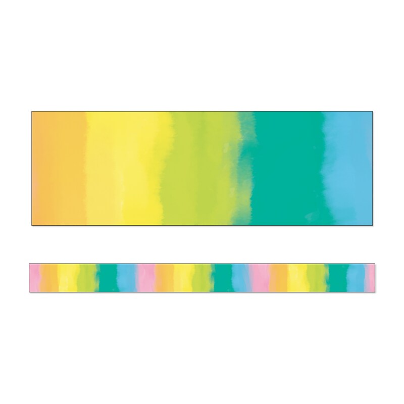 Carson-Dellosa Happily Ever Elementary Creatively Inspired Watercolor Straight Bulletin Board Borders (108503) image 1