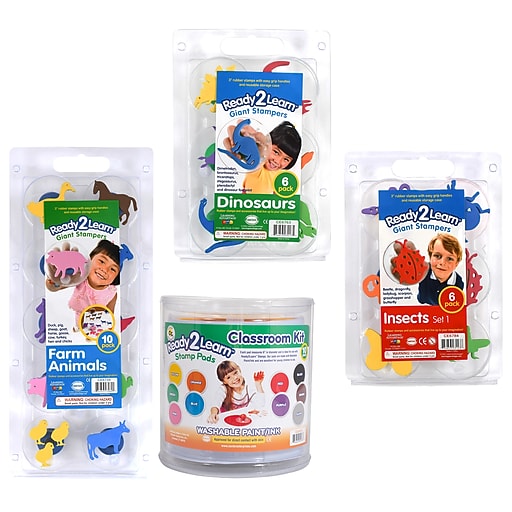 READY 2 LEARN™ Giant Stampers & Stamp Pad Kit 22 Stampers 10 Stamp Pads Staples