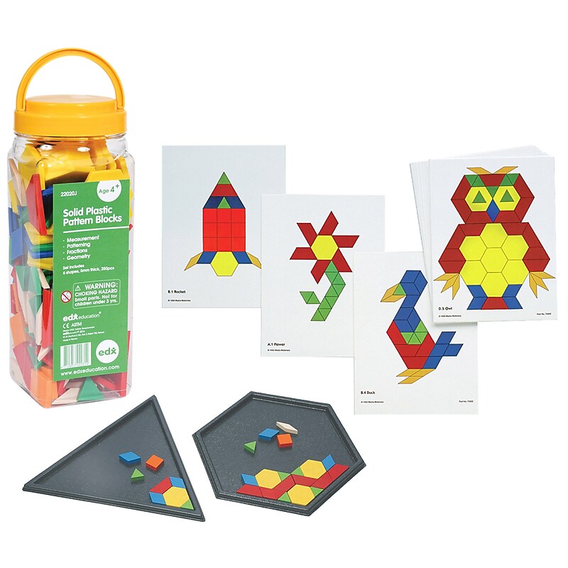 Learning Advantage Pattern Blocks Kit - Activity Cards, Blocks & Trays image 1