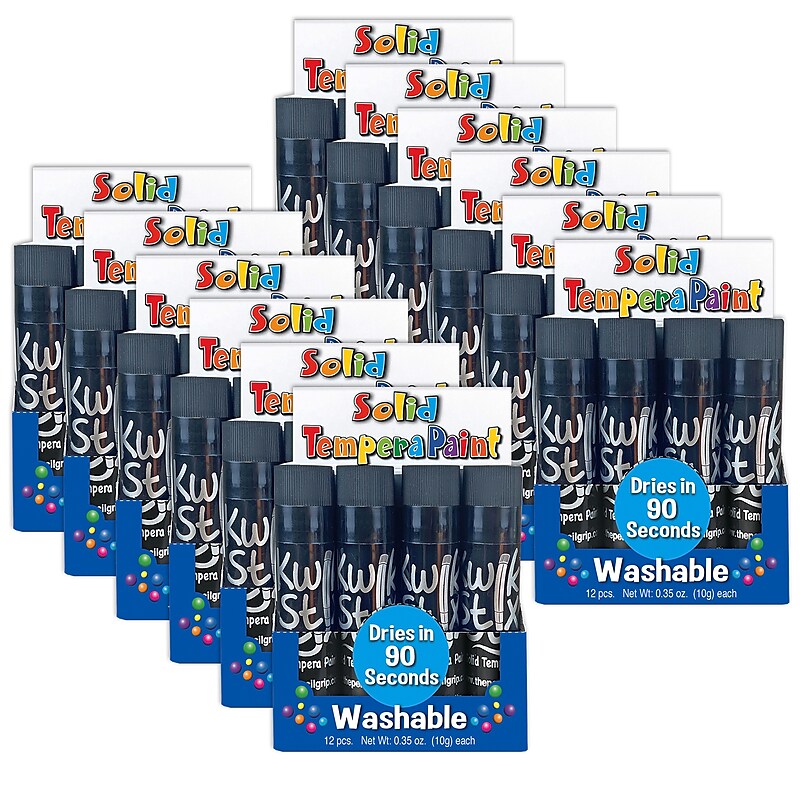 The Pencil Grip Kwik Stix Paint Markers, Black, 12 Per Box, 12 Boxes image 1