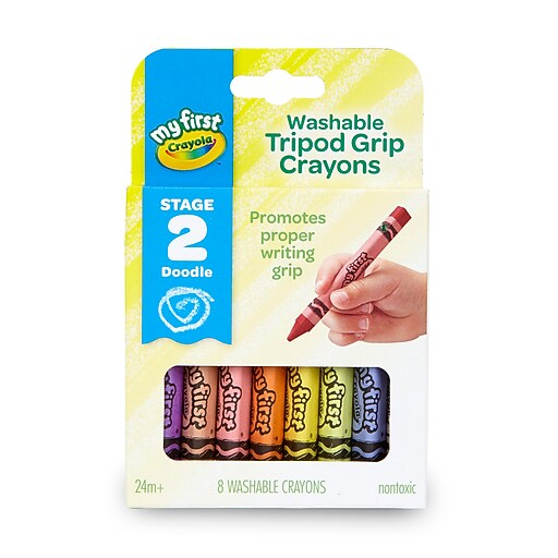 My First Crayola Washable Tripod Grip Crayons, 8/Pack (811460) Staples