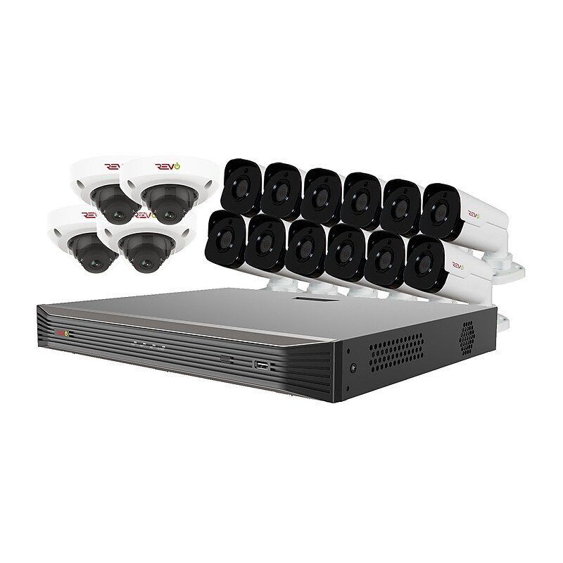 REVO America Ultra HD Audio Capable 16 Channel 4 TB NVR Surveillance System with 16 Cameras (RU162D4GB12GA) image 1