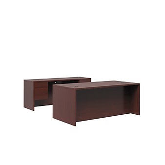 HON 10500 Series Double Pedestal Desk / Credenza, 72"W x 102"D, Mahogany Finish (HON105DC3P72N)