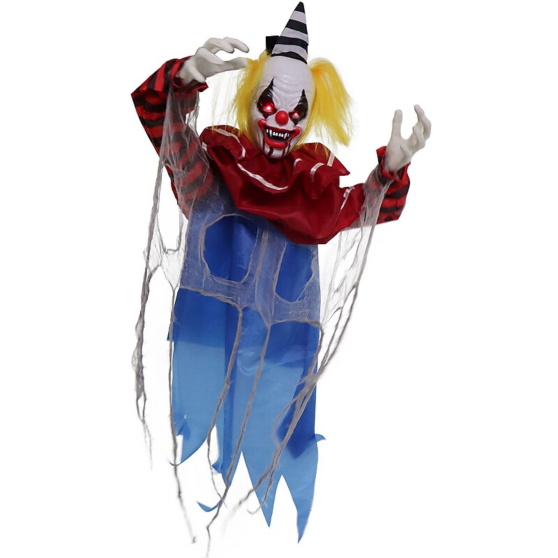 Haunted Hill Farm Animatronic Twisting, Talking Clown Greeter (HHCLOWN-26HLSA) image 1