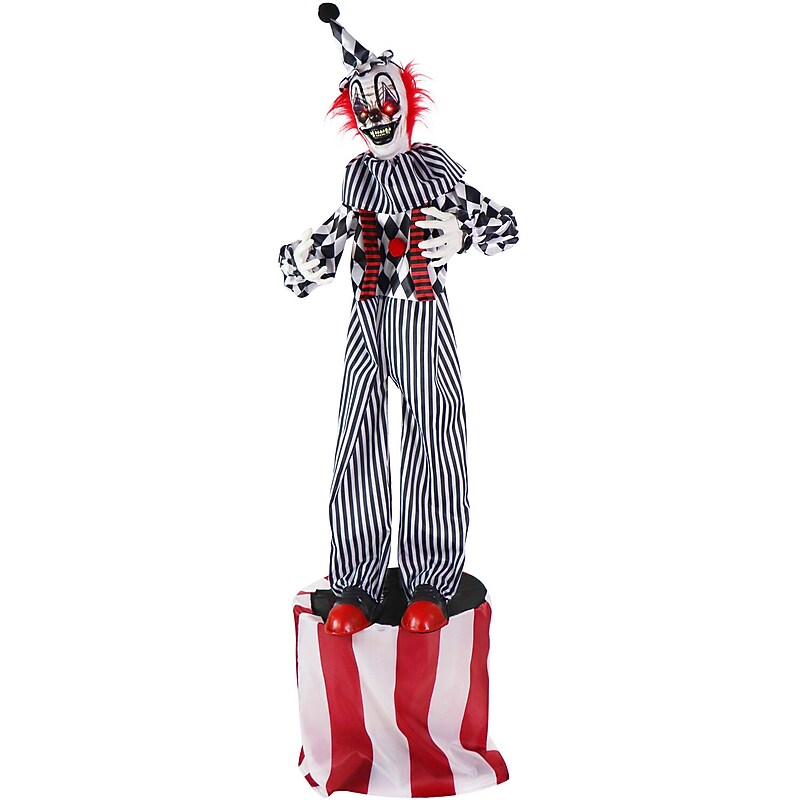 Haunted Hill Farm Animatronic Talking Clown on a Stage (HHCLOWN-31FLSA) image 1